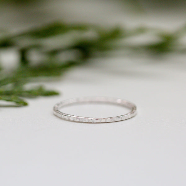 Sterling Silver Hammered Band